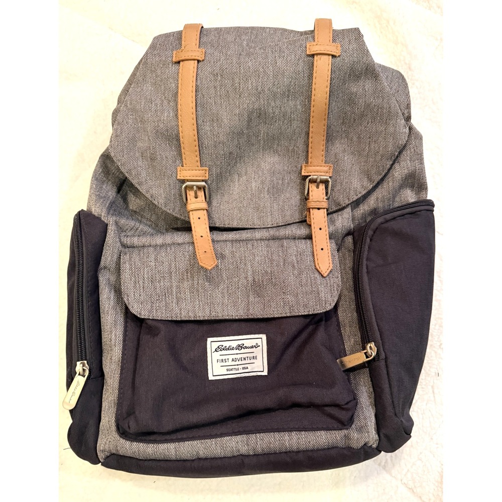 Eddie Bauer First Adventure Places & Spaces Legend Backpack Grey Diaper Bag READ